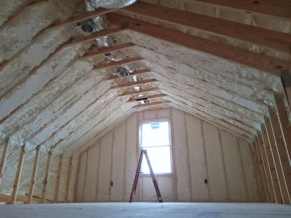 Spray foam roofing application for Crawl Space Insulation project in Carbondale